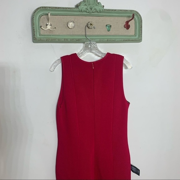 HERVÉ LÉGER Fringed bandage gown V neck Sleeveless red/pink women’s xl new - Picture 11 of 14